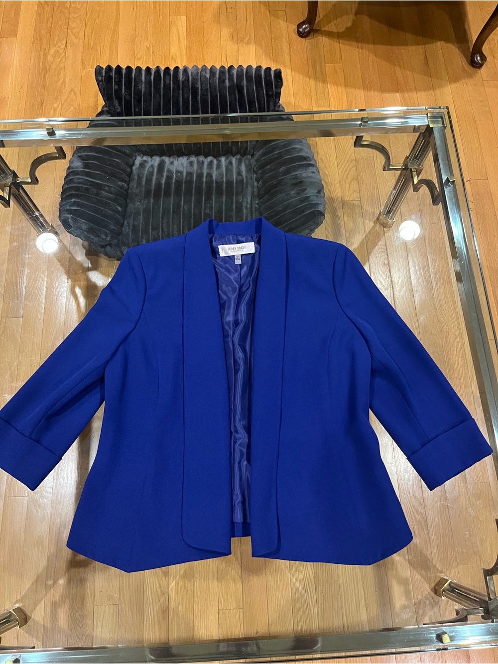 Jones New York Royal Blue Open Front Blazer Jacket